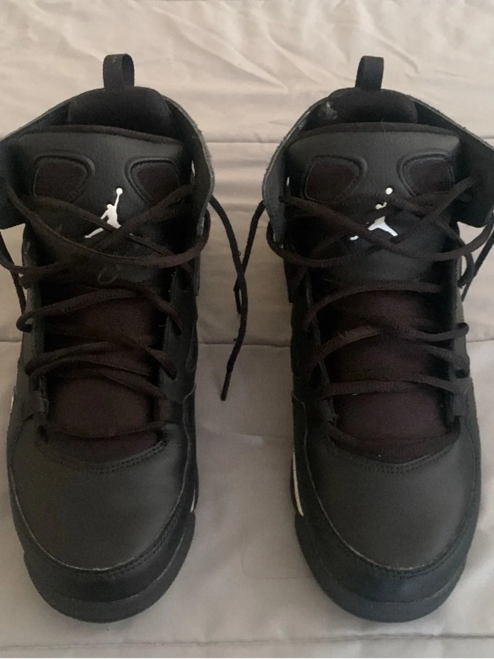 Jordan Men's Black and White High-Top Basketball Sneakers